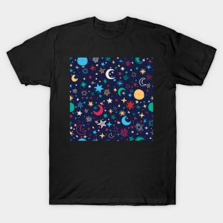 Colorful Moons and Stars | Urban Finery T-Shirt